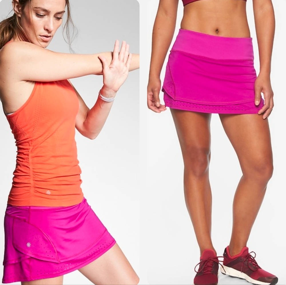 Athleta Stealth TruCool Skort Magenta Pink Tennis Golf Pickleball Active Skirt M